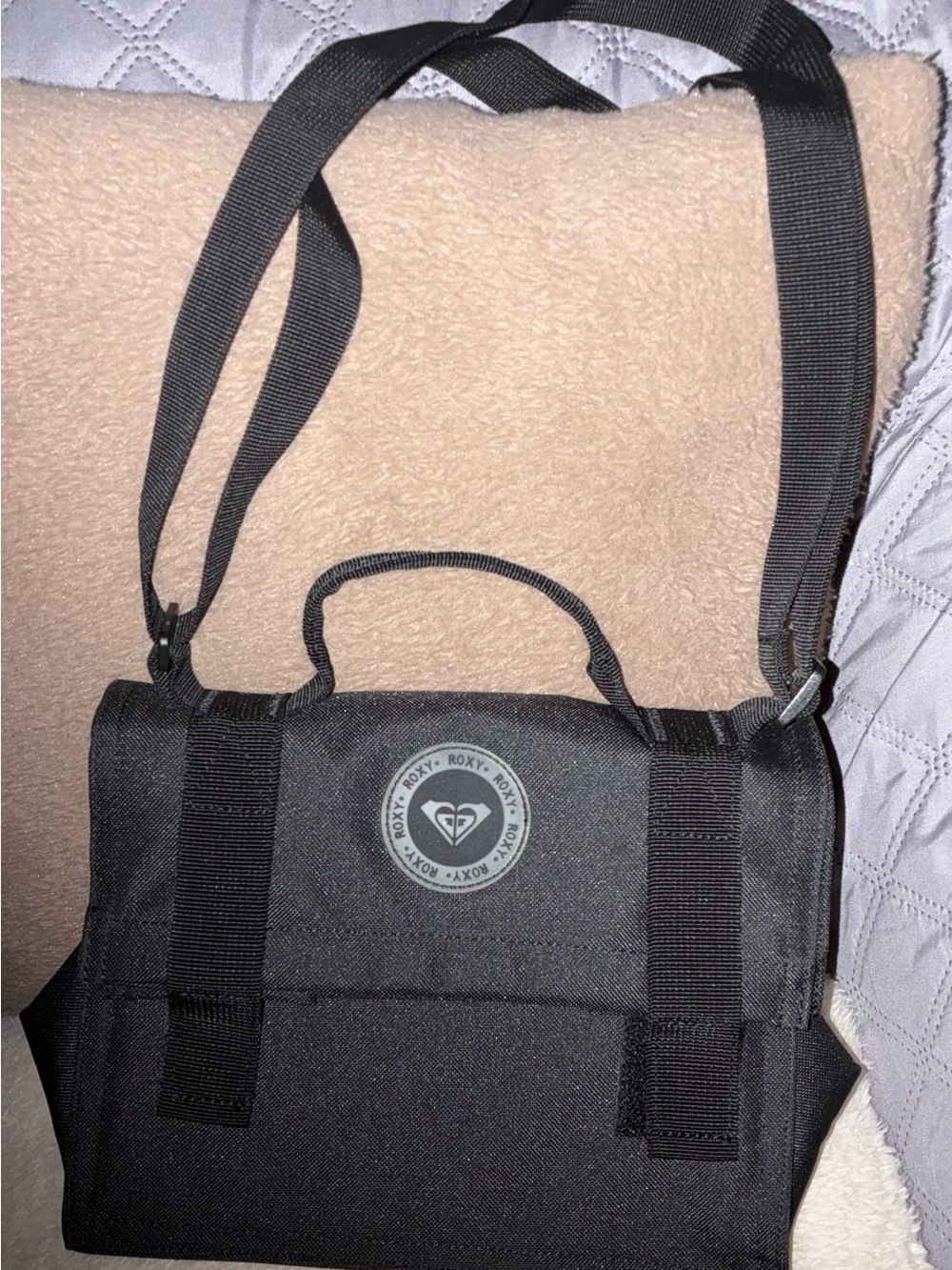 Roxy Black Compact Crossbody Messenger Isolated Bag